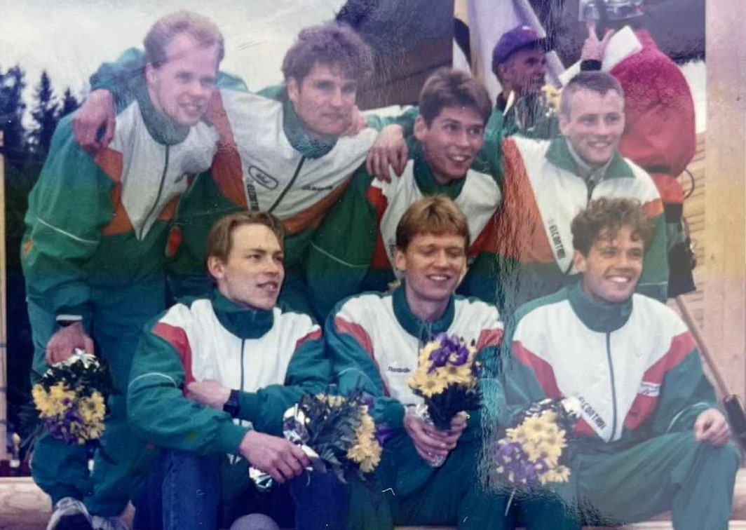 Lagbild på silverlaget i Jukola 1995