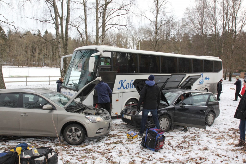 Vår svårstartade buss.