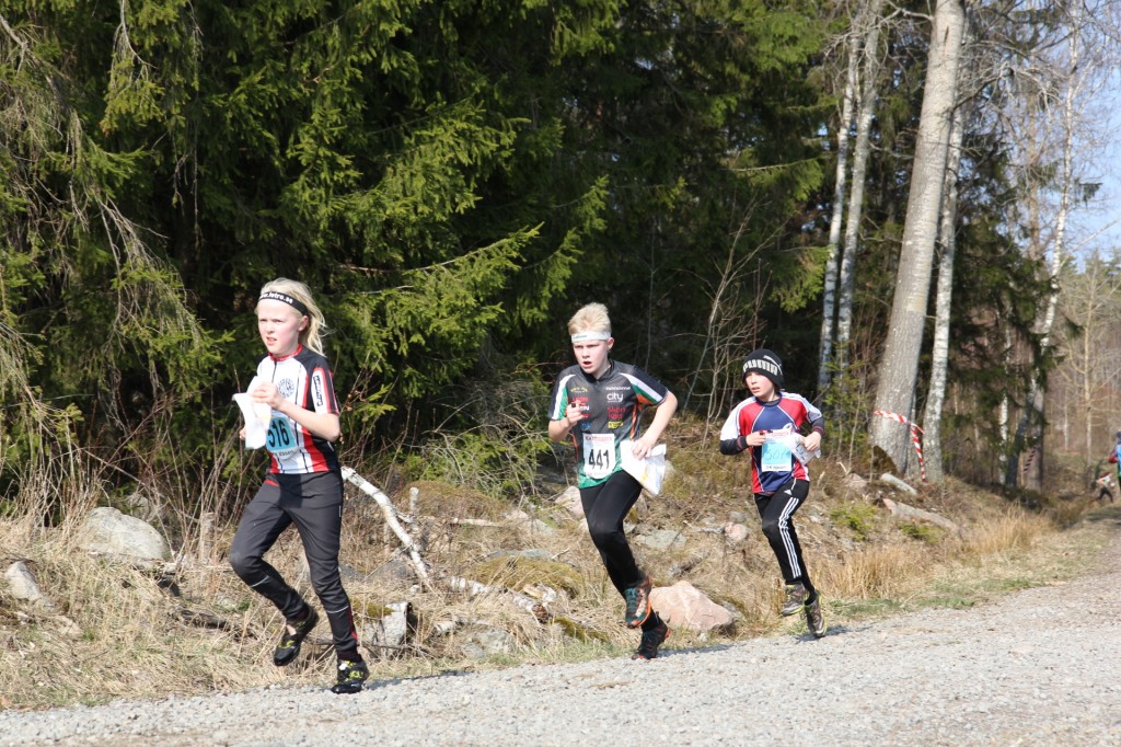 Leo på spurten efter sträcka 1.