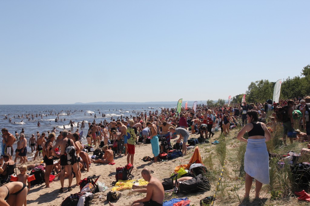 Småtrångt på stranden.