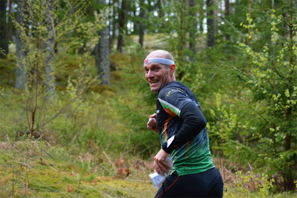 Henrik på väg till tornet